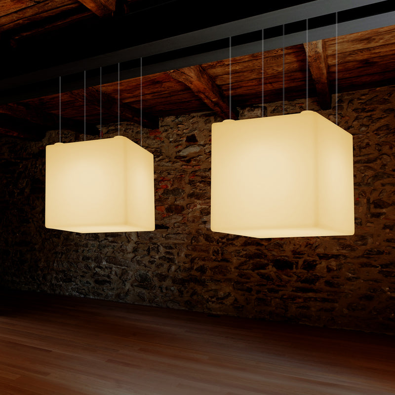 Modern Hanging Light, Cube LED Pendant Lamp, 60 x 60 cm, E27, Warm White