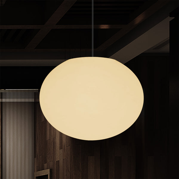 Decorative E27 Hanging Ceiling Light, 3D Oval Ellipse LED Suspension Pendant Lamp, 27cm Orb