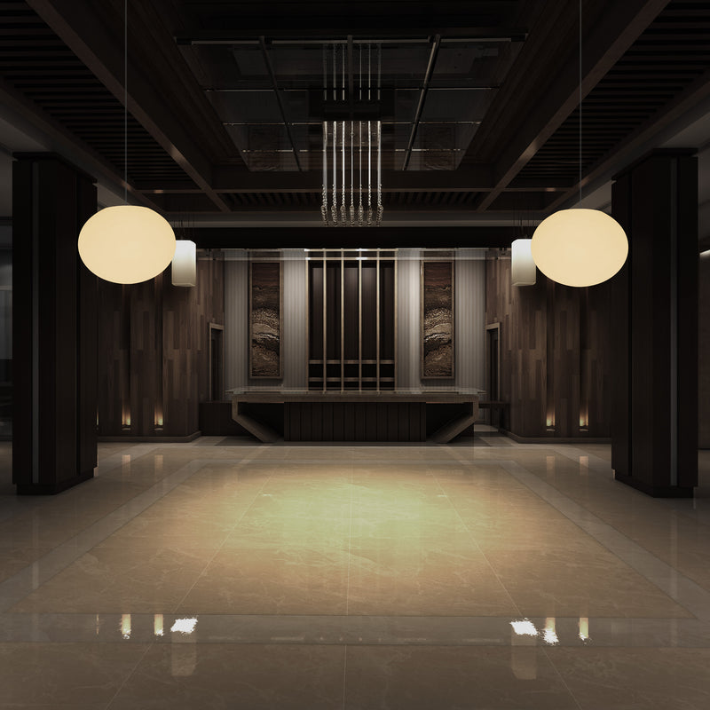 Decorative E27 Hanging Ceiling Light, 3D Oval Ellipse LED Suspension Pendant Lamp, 27cm Orb