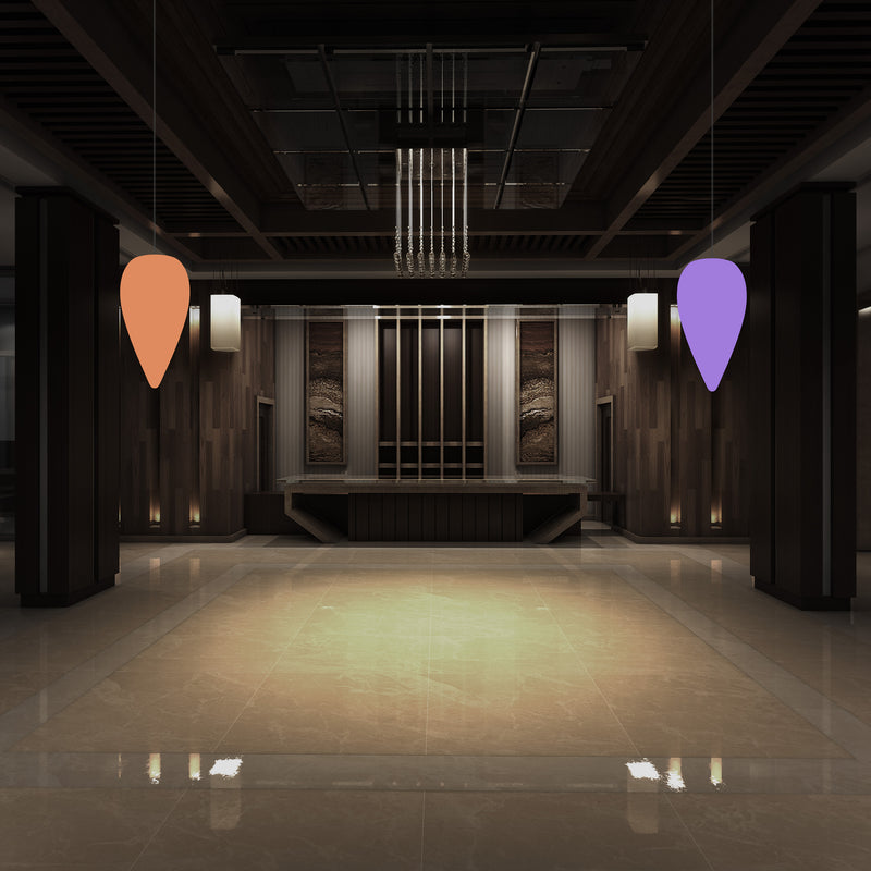 Unique Designer Suspension Light, Multicolour RGB Hanging Pendant Lamp, 37cm LED Waterdrop