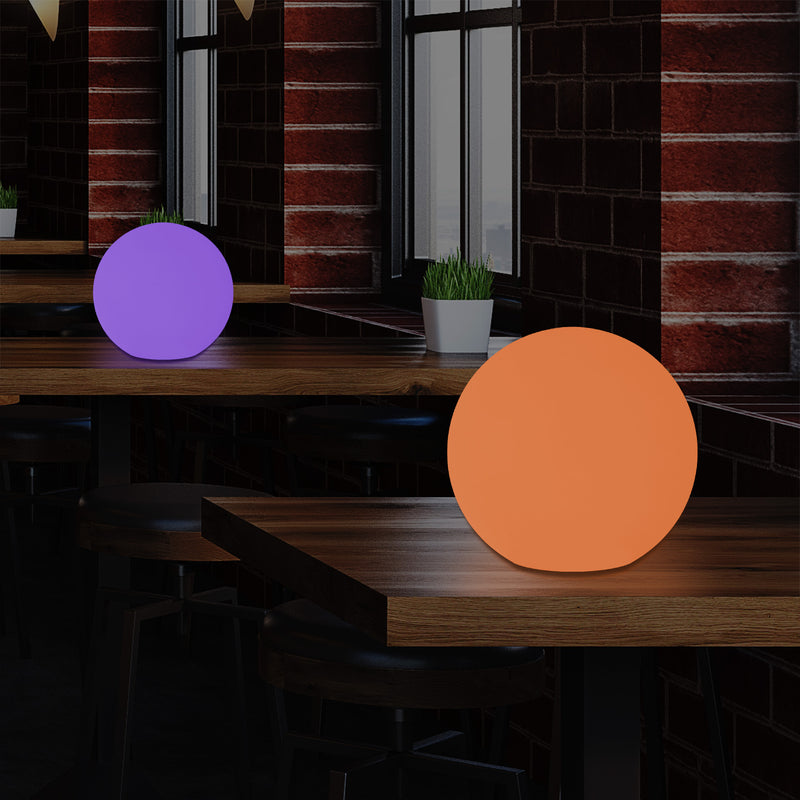 LED Sphere Ball Night Light, Colour Changing Table Bedside Lamp, Battery Powered, 15cm