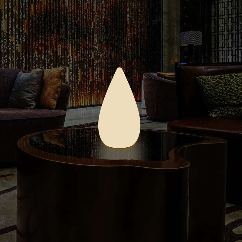 37cm Designer LED Floor Lamp, E27 Water Drop Table Light for Bedroom, Warm White