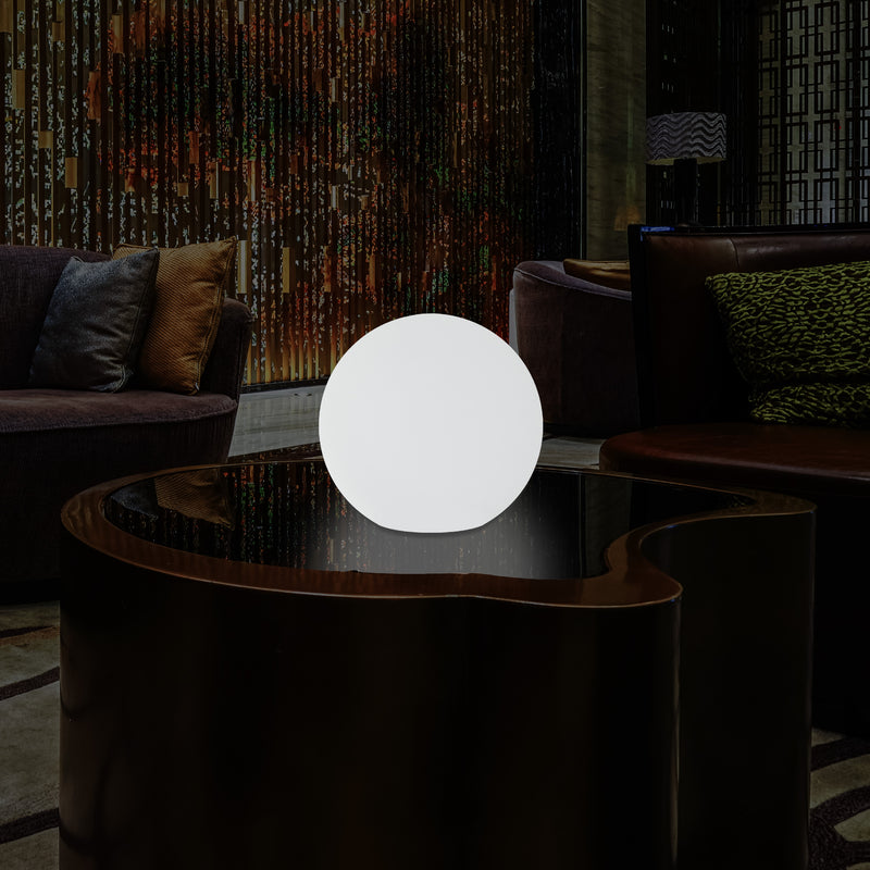 Globe Orb Bedside Lamp Night Light, Battery Powered, Colour Changing, 20cm Sphere