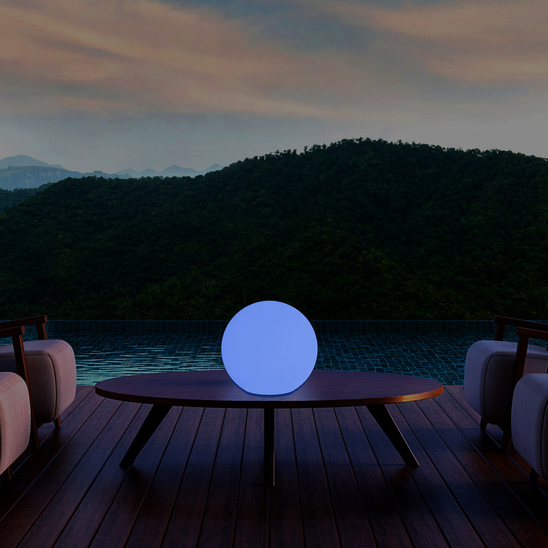 LED Sphere Ball Night Light, Colour Changing Table Bedside Lamp, Battery Powered, 15cm