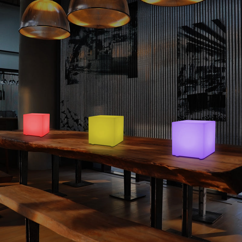 LED Mood Cube Night Light Multi Colour Bedside Table Lamp