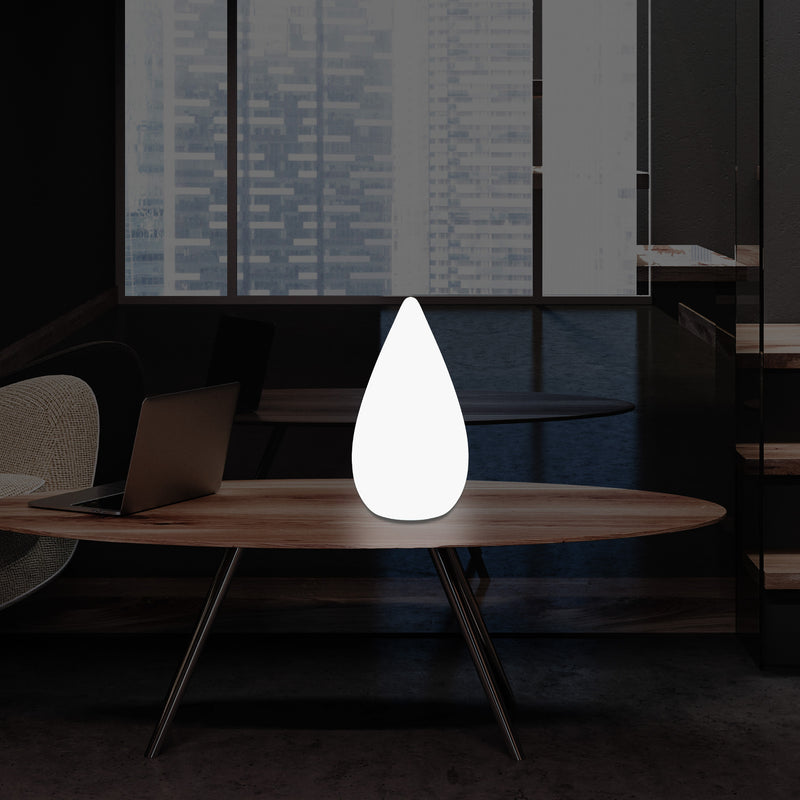 37cm LED Decorative Table Lamp, Water Drop E27 Floor Light for Living Room, White