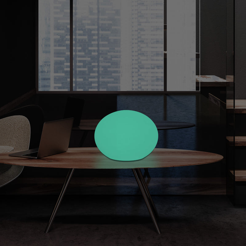 Designer LED RGB Table Lamp, Unique Colour Changing 3D Oval Ellipse Mood Light