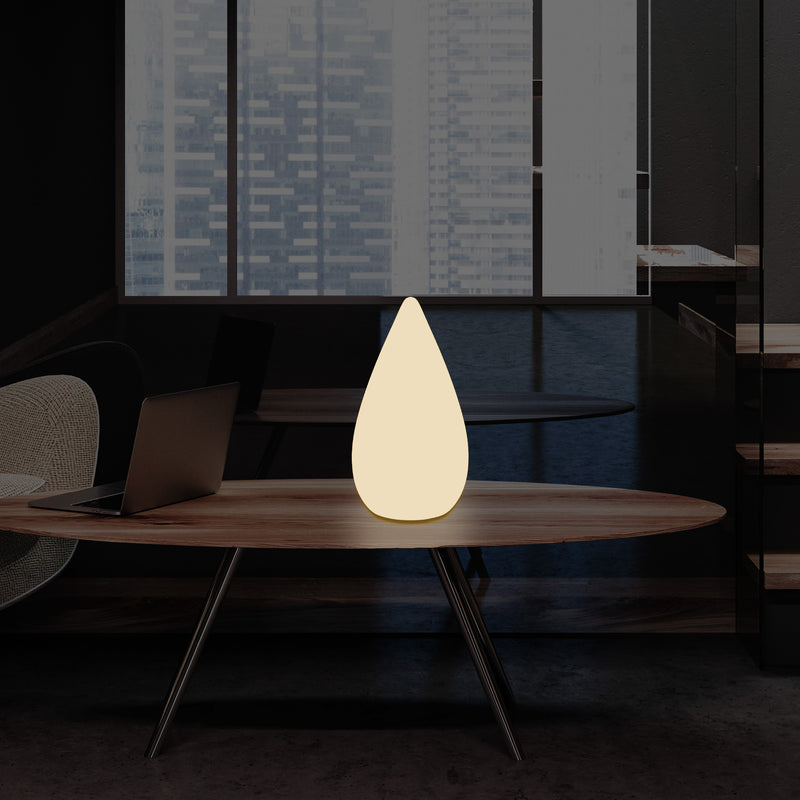 37cm Designer LED Floor Lamp, E27 Water Drop Table Light for Bedroom, Warm White