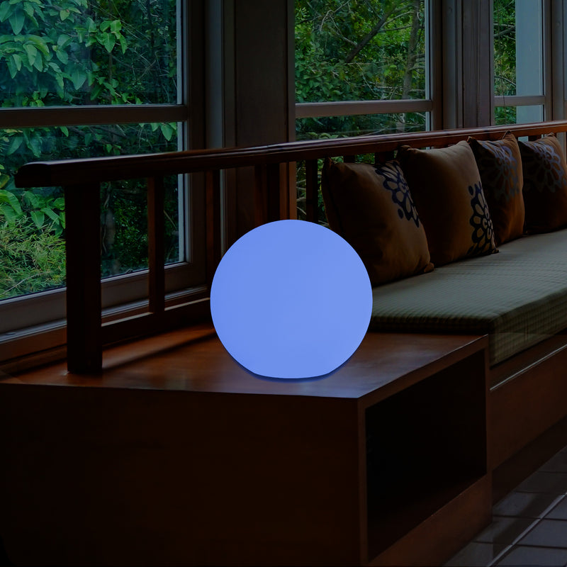 Globe Orb Bedside Lamp Night Light, Battery Powered, Colour Changing, 20cm Sphere