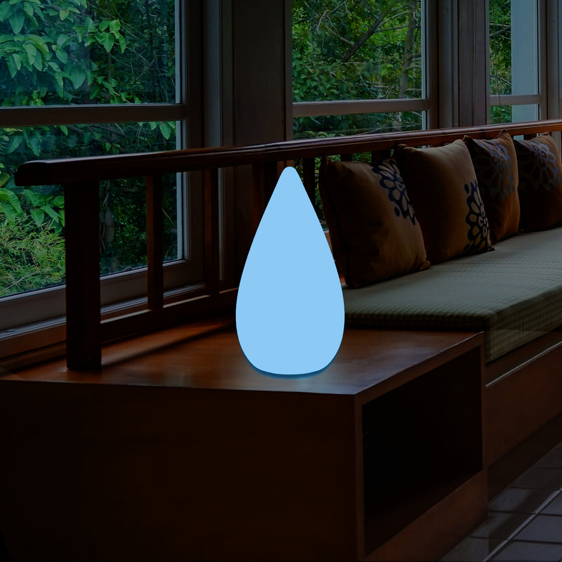 Unique Colour Changing LED Waterdrop Light, Dimmable RGB Table Floor Lamp, 37cm Tall