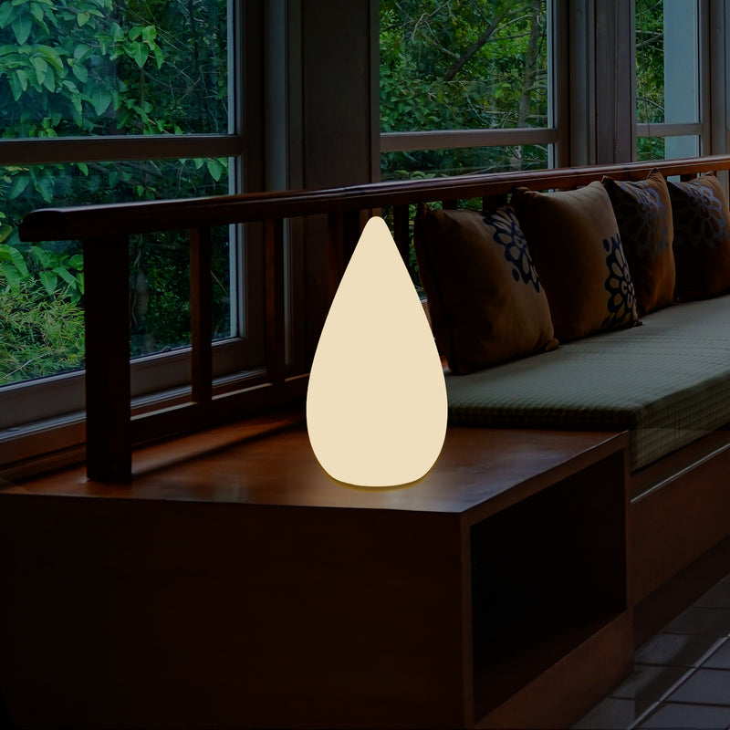 37cm Designer LED Floor Lamp, E27 Water Drop Table Light for Bedroom, Warm White