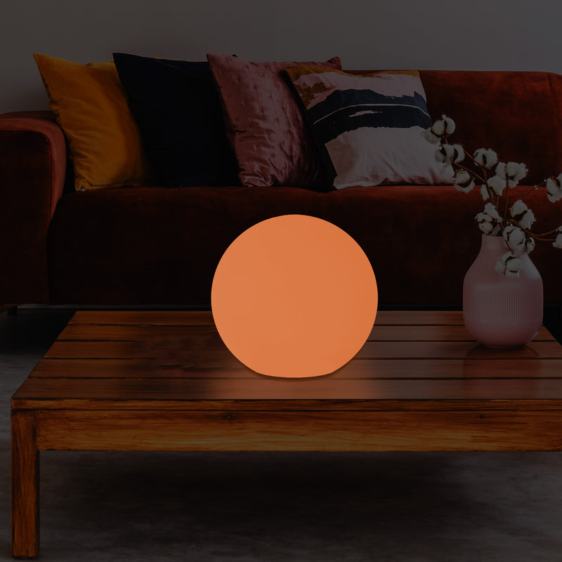 LED Sphere Ball Night Light, Colour Changing Table Bedside Lamp, Battery Powered, 15cm