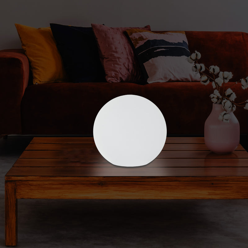 LED Sphere Ball Night Light, Colour Changing Table Bedside Lamp, Battery Powered, 15cm