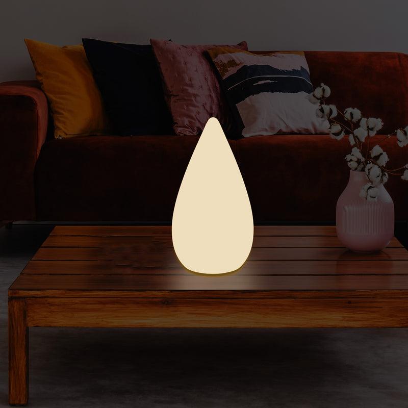 37cm Designer LED Floor Lamp, E27 Water Drop Table Light for Bedroom, Warm White