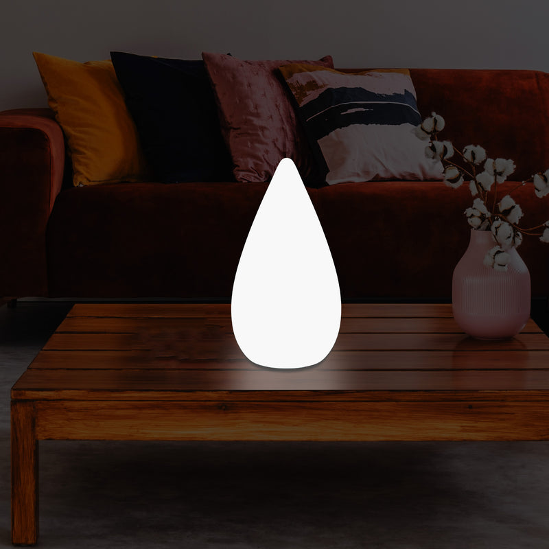 Unique Colour Changing LED Waterdrop Light, Dimmable RGB Table Floor Lamp, 37cm Tall