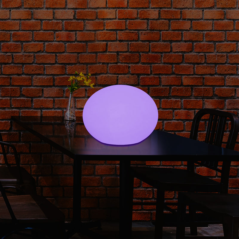 Designer LED RGB Table Lamp, Unique Colour Changing 3D Oval Ellipse Mood Light