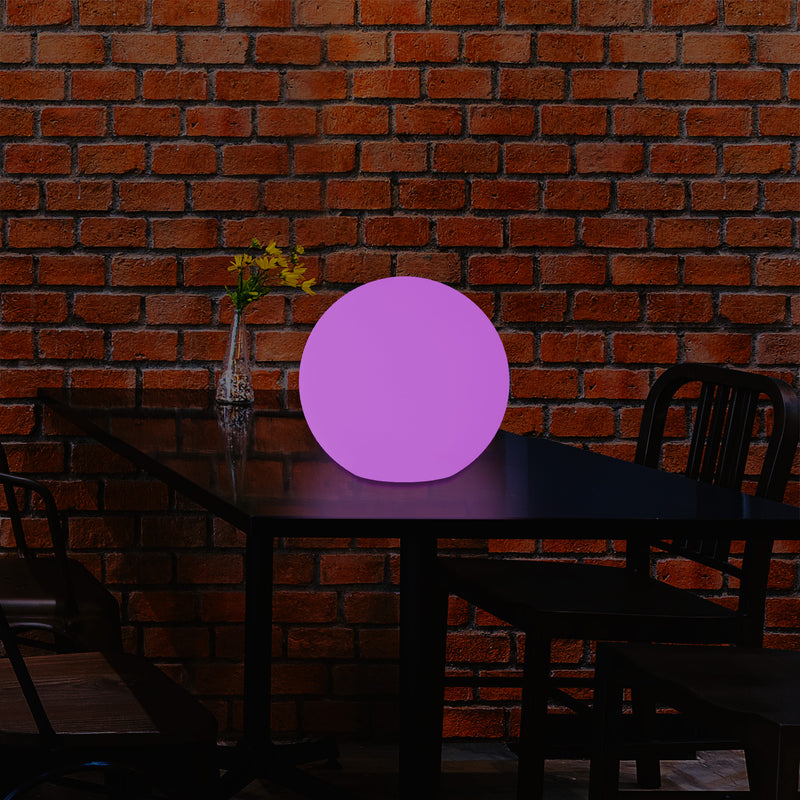 LED Sphere Ball Night Light, Colour Changing Table Bedside Lamp, Battery Powered, 15cm