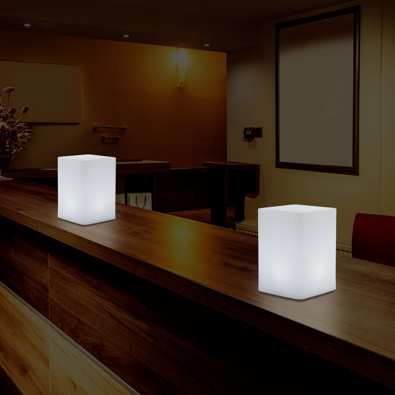 LED Bedside Lamp Night Light with Remote, Battery Operated, Multi Colour, 15cm Tall