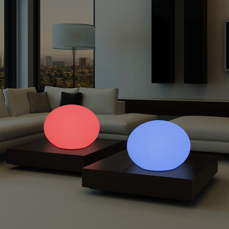 Designer LED RGB Table Lamp, Unique Colour Changing 3D Oval Ellipse Mood Light