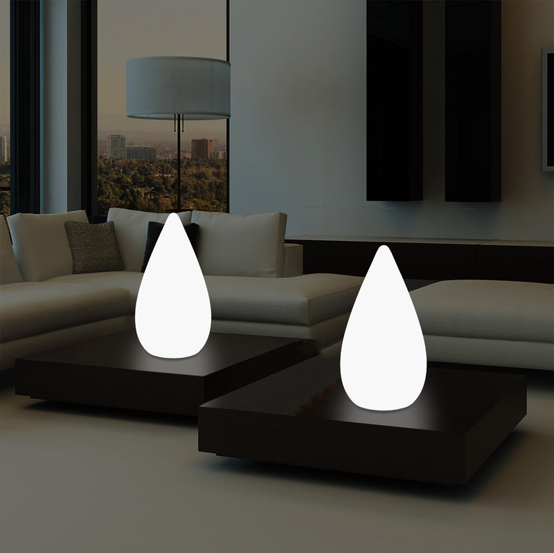 37cm LED Decorative Table Lamp, Water Drop E27 Floor Light for Living Room, White