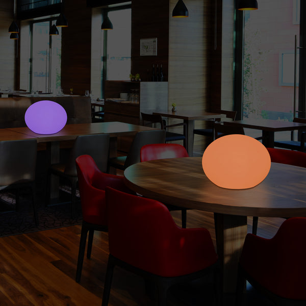 Designer LED RGB Table Lamp, Unique Colour Changing 3D Oval Ellipse Mood Light