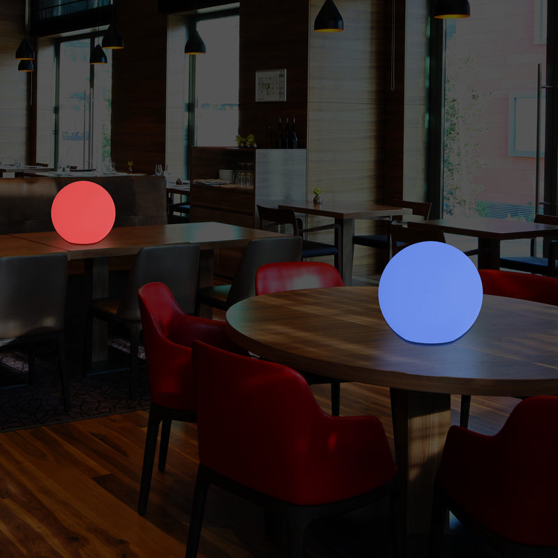 LED Sphere Ball Night Light, Colour Changing Table Bedside Lamp, Battery Powered, 15cm