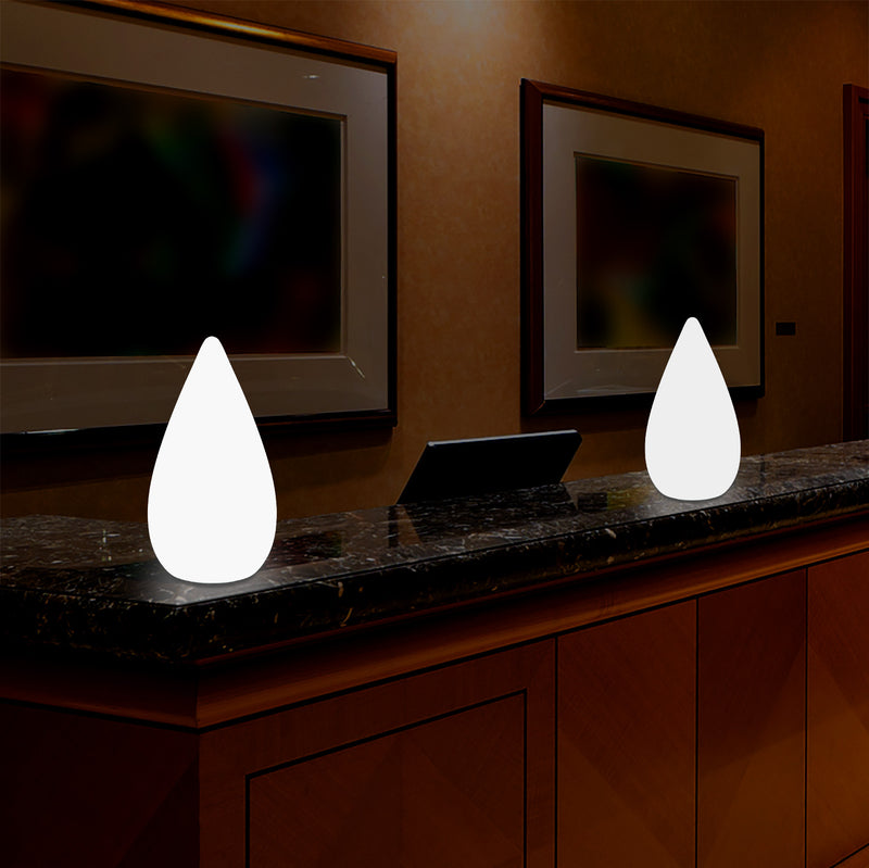 37cm LED Decorative Table Lamp, Water Drop E27 Floor Light for Living Room, White