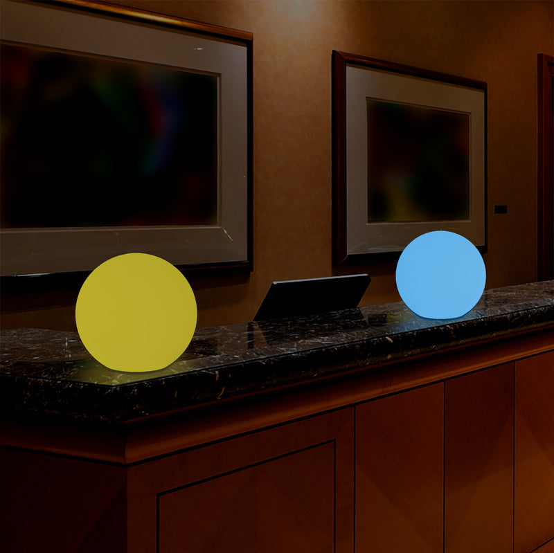 LED Sphere Ball Night Light, Colour Changing Table Bedside Lamp, Battery Powered, 15cm
