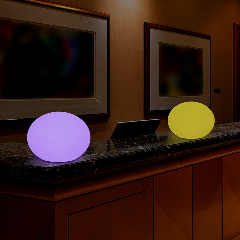 Designer LED RGB Table Lamp, Unique Colour Changing 3D Oval Ellipse Mood Light