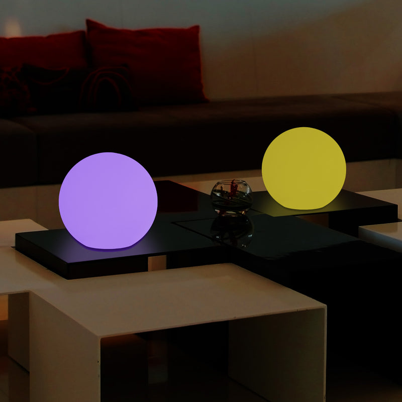 LED Sphere Ball Night Light, Colour Changing Table Bedside Lamp, Battery Powered, 15cm