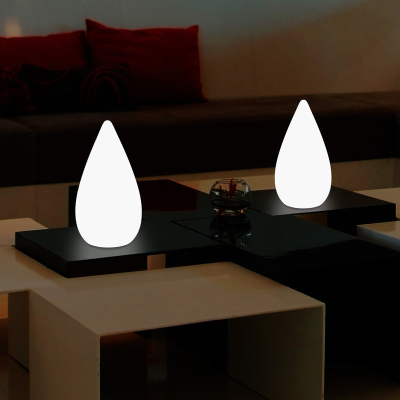 37cm LED Decorative Table Lamp, Water Drop E27 Floor Light for Living Room, White