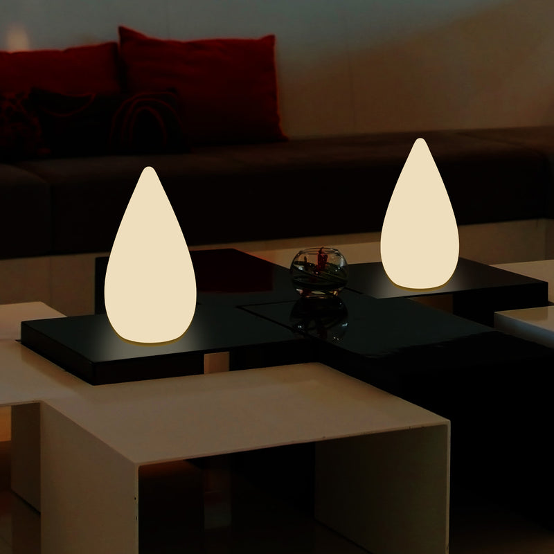 37cm Designer LED Floor Lamp, E27 Water Drop Table Light for Bedroom, Warm White