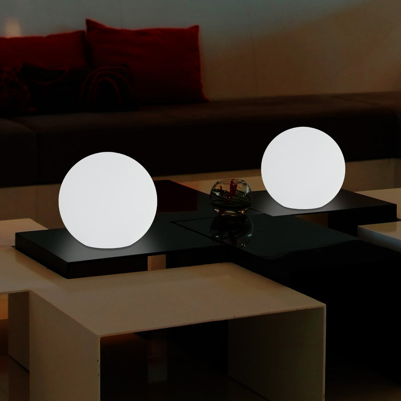 LED Sphere Ball Night Light, Colour Changing Table Bedside Lamp, Battery Powered, 15cm