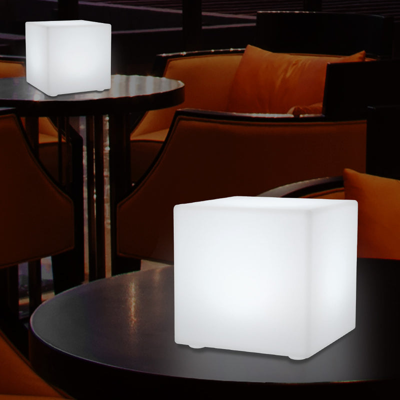 LED Mood Cube Night Light, Multi Colour Bedside Table Lamp, Battery Operated, 15cm