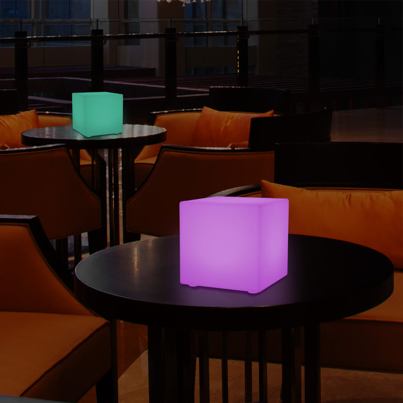 15cm LED Cube Bedside Night Lamp, Rechargeable RGB Modern Table Centre – PK  Green UK