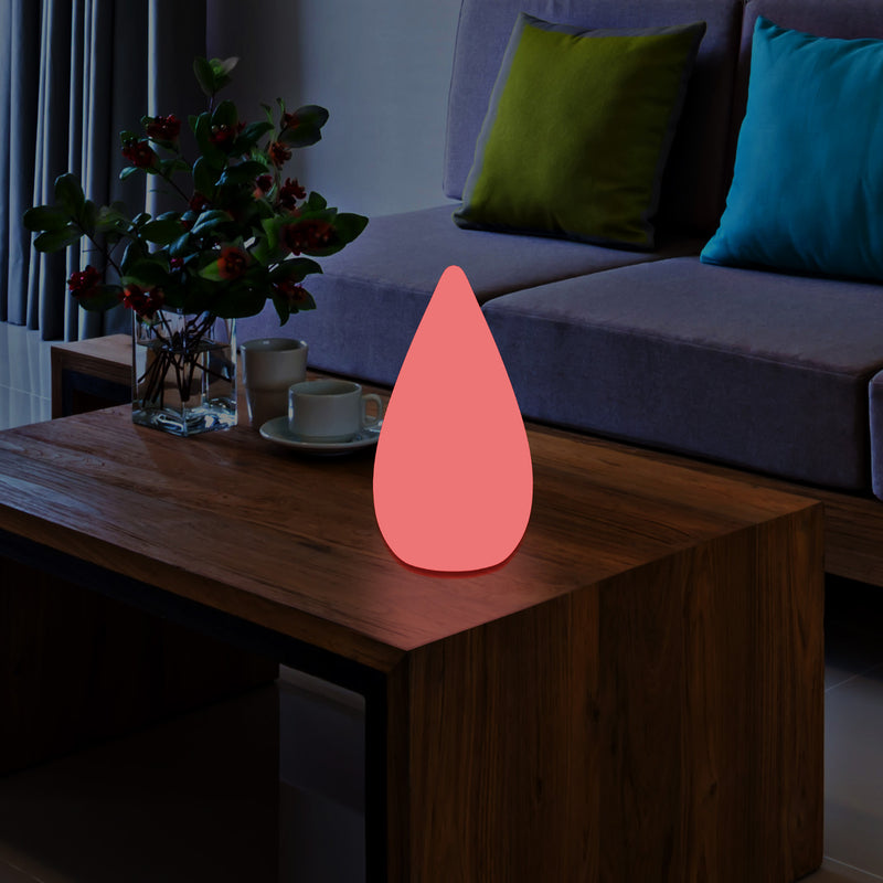 Unique Colour Changing LED Waterdrop Light, Dimmable RGB Table Floor Lamp, 37cm Tall