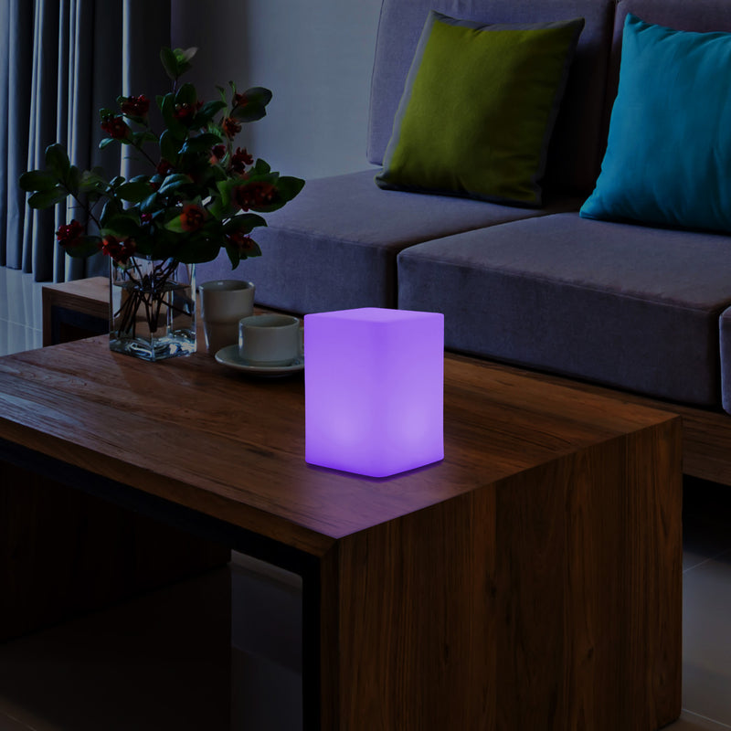 LED Bedside Lamp Night Light with Remote, Battery Operated, Multi Colour, 15cm Tall