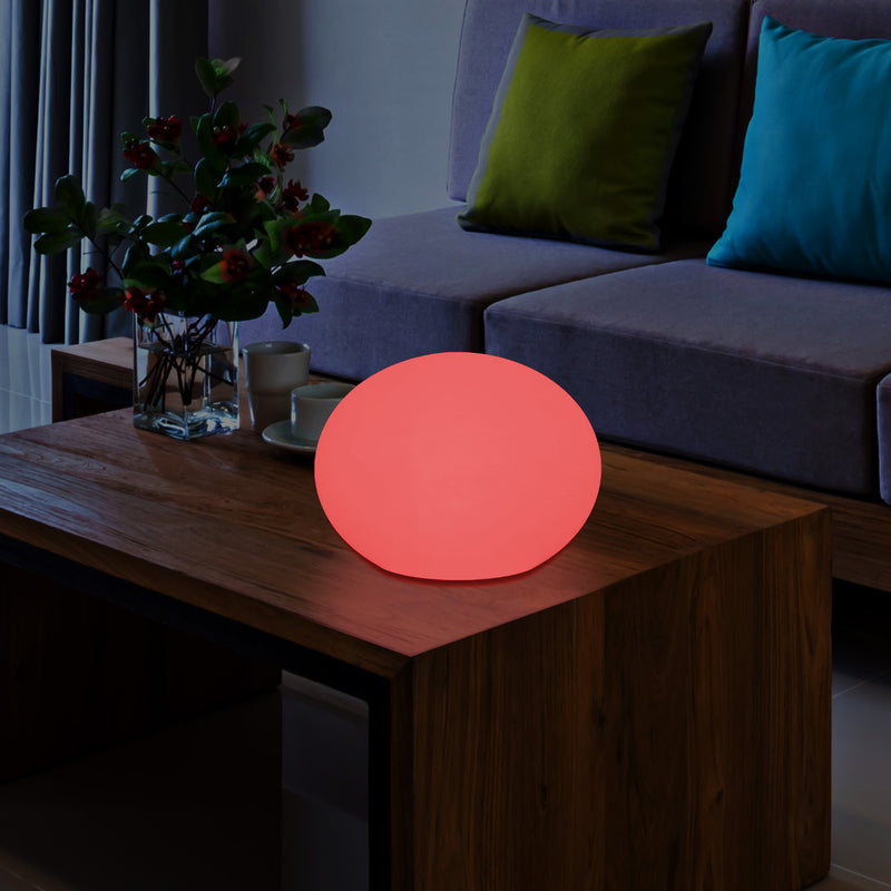 Designer LED RGB Table Lamp, Unique Colour Changing 3D Oval Ellipse Mood Light