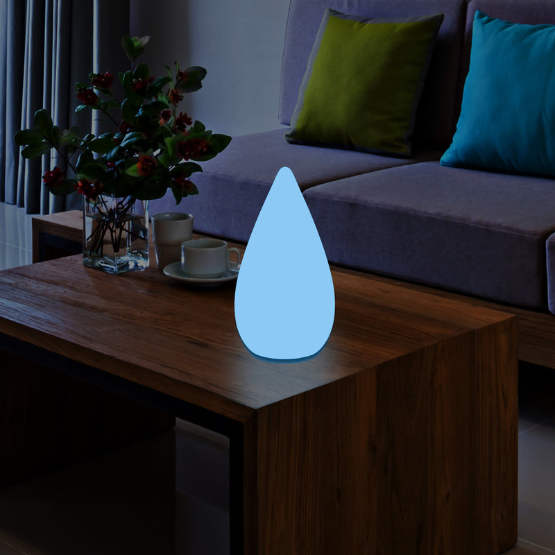 Unique Colour Changing LED Waterdrop Light, Dimmable RGB Table Floor Lamp, 37cm Tall