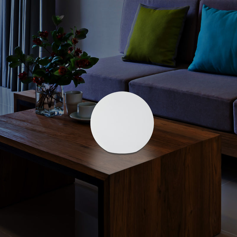 Globe Orb Bedside Lamp Night Light, Battery Powered, Colour Changing, 20cm Sphere