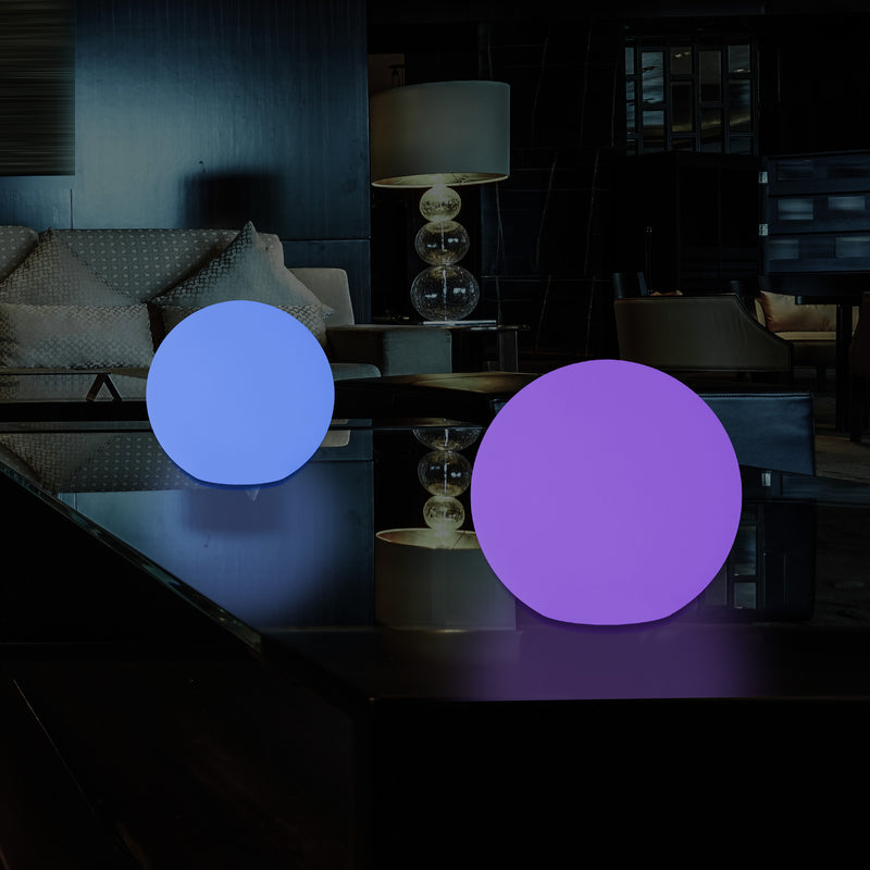 Globe Orb Bedside Lamp Night Light, Battery Powered, Colour Changing, 20cm Sphere