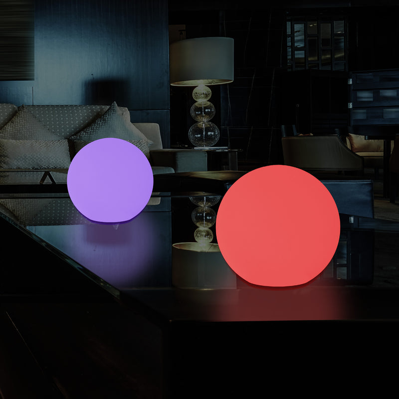LED Sphere Ball Night Light, Colour Changing Table Bedside Lamp, Battery Powered, 15cm