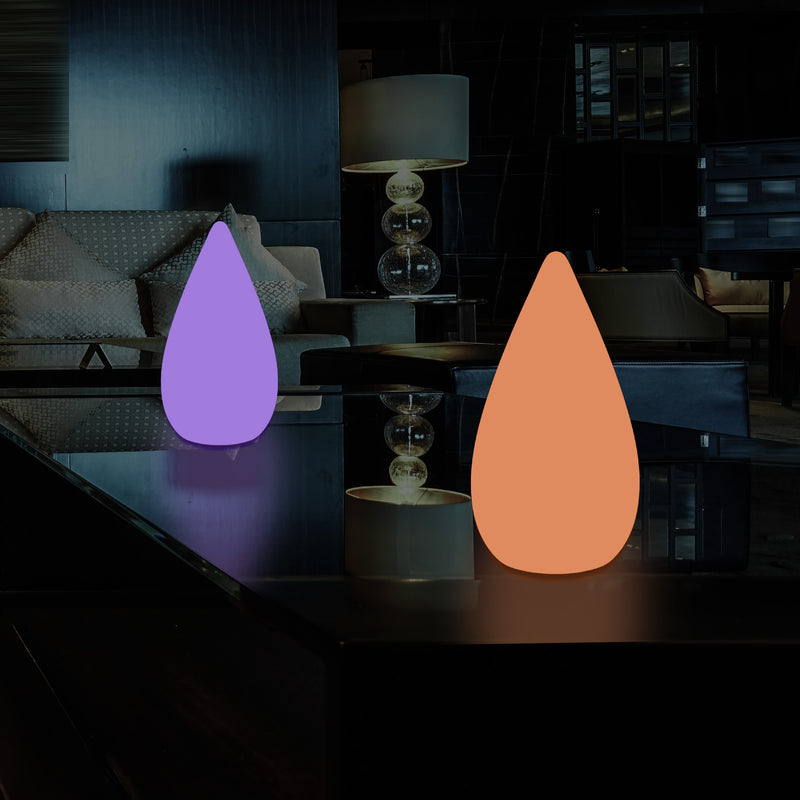 Unique Colour Changing LED Waterdrop Light, Dimmable RGB Table Floor Lamp, 37cm Tall