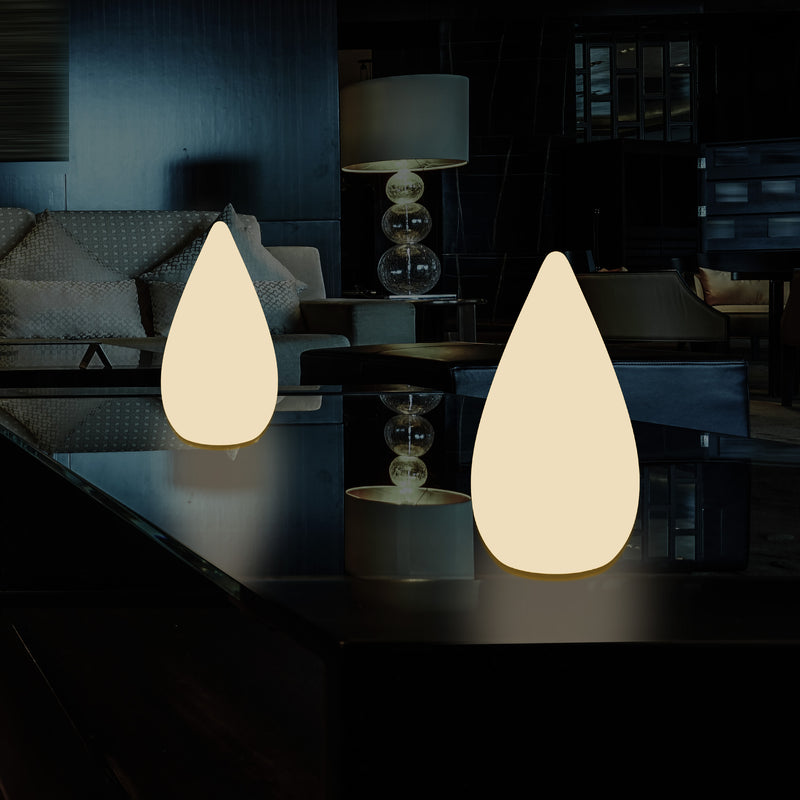 37cm Designer LED Floor Lamp, E27 Water Drop Table Light for Bedroom, Warm White