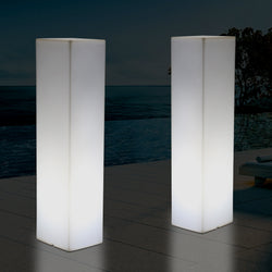 180 cm Tall LED Pillar Plinth Floor Lamp, Outdoor Rechargeable RGB Bollard Column Light