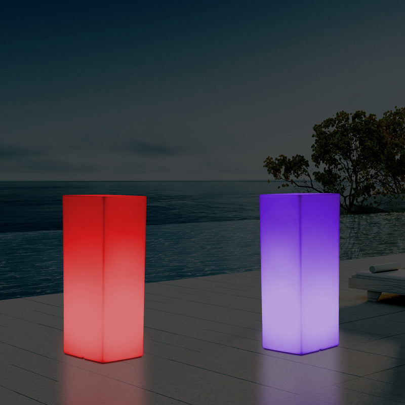 Outdoor Garden LED Plinth Pillar Column Floor Lamp, Mains Powered 5V Bollard, 110 x 30cm