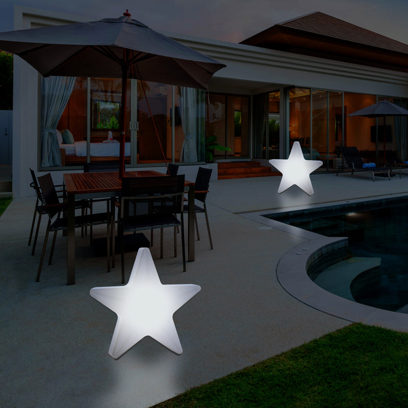 External Garden LED Star Light, Mains Powered RGB Dimmable Patio Lighting, 400 mm