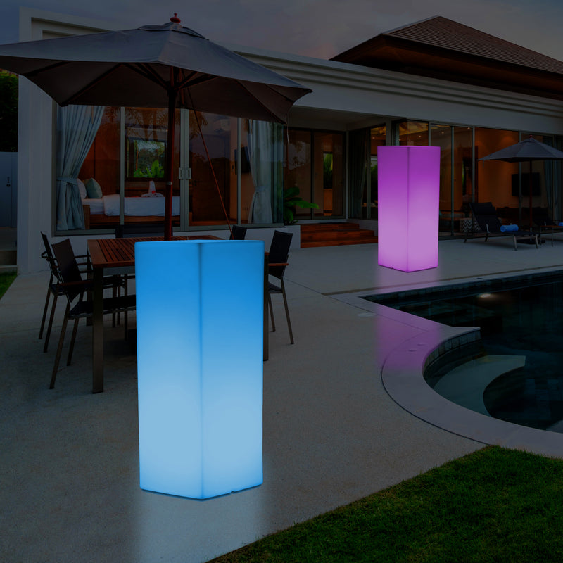Outdoor Garden LED Plinth Pillar Column Floor Lamp, Mains Powered 5V Bollard, 110 x 30cm