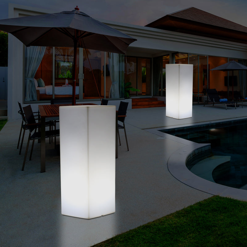 Outdoor Garden LED Plinth Pillar Column Floor Lamp, Mains Powered 5V Bollard, 110 x 30cm