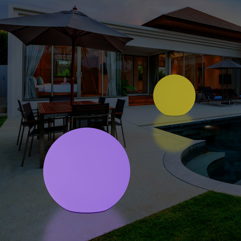 Large 60cm Outdoor Garden Ball Light, 600mm Mains Powered 5V Floor Standing Sphere Lamp